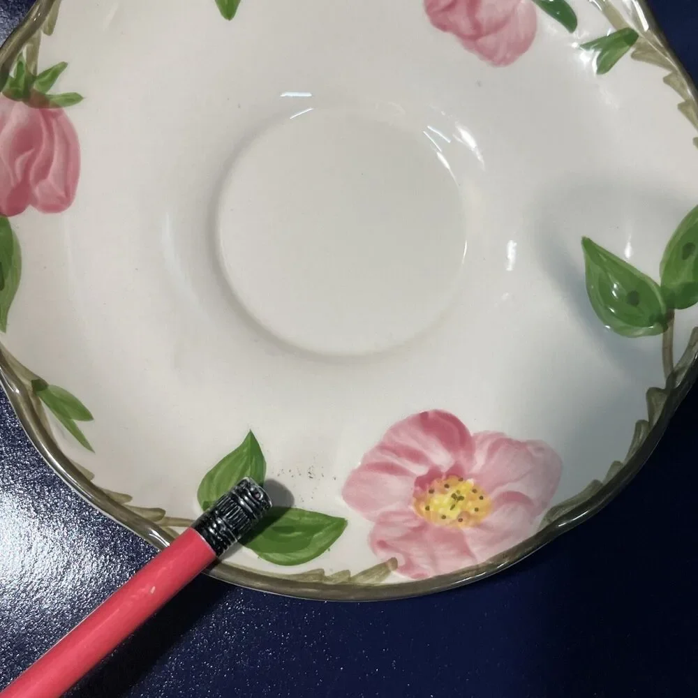 VTG Franciscan Desert Rose Tea Cups & Saucers Set Of 4 Hand Painted USA‎